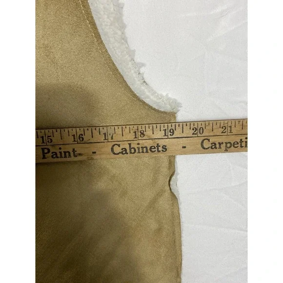 Lincoln Outfitters Woman's Vest One Size Beige Faux Suede Soft Lined Sleeveless - Picture 8 of 8